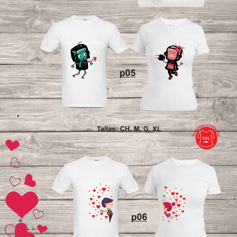 Playeras de parejas sublimada