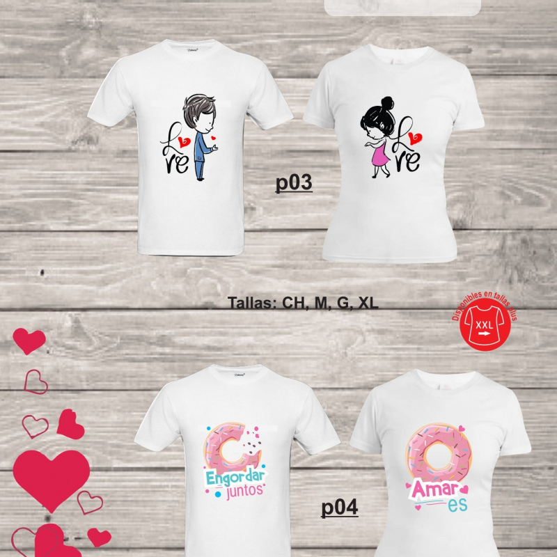 Playeras de parejas sublimada