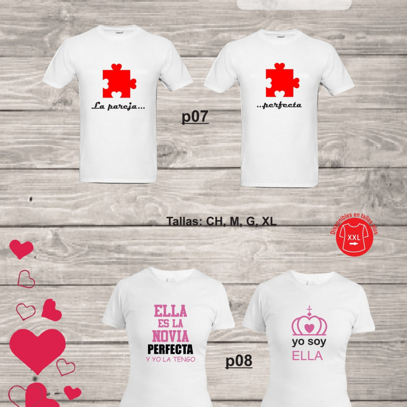 Playeras de parejas sublimada