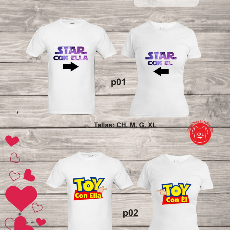 Playeras de parejas sublimada